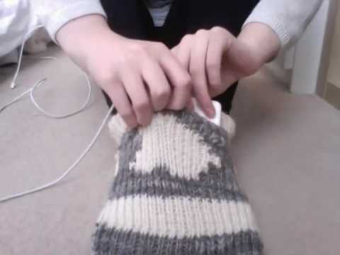 Apple Mac knitted sock foot warmer - "Sockintosh"