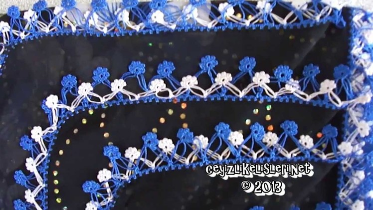 Blue Headscarf Crochet Lace : Mavi Tığ Oyası 134