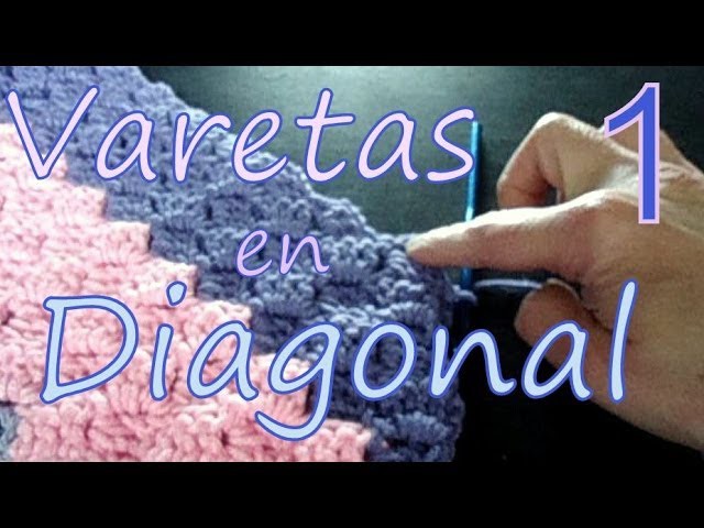 Cómo tejer varetas en diagonal 1° parte (diagonal double crochet) -tejido para zurdos-