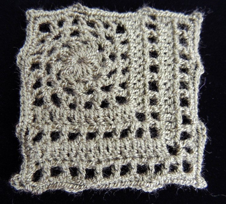 Crochet : Motivo #5. Cuadrado.  Parte 1 de 2