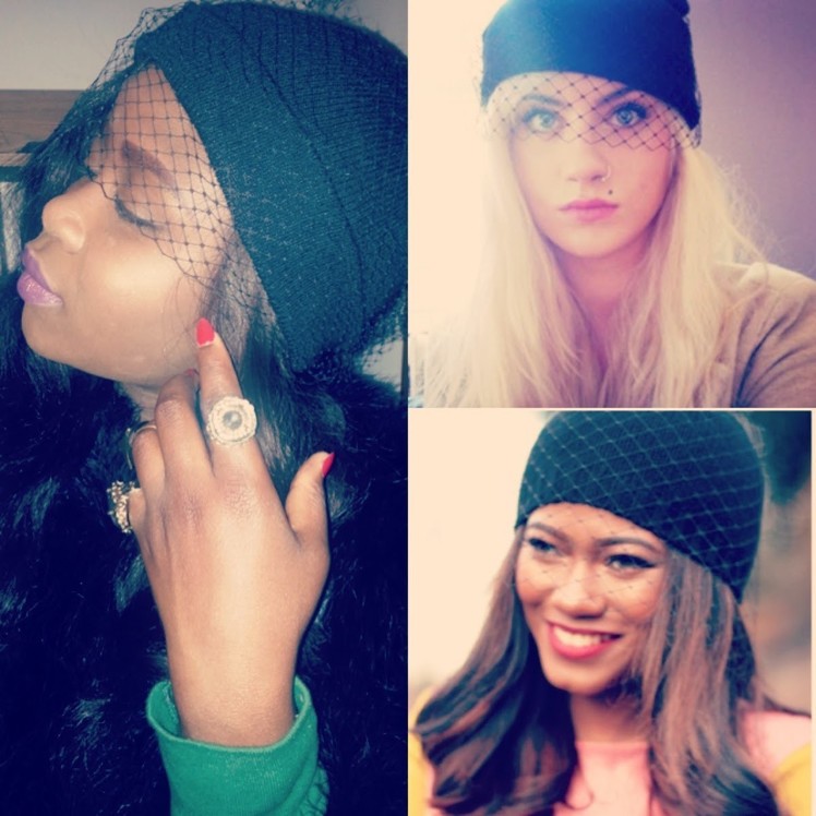 D. I. Y | Veiled Beanies |no sewing