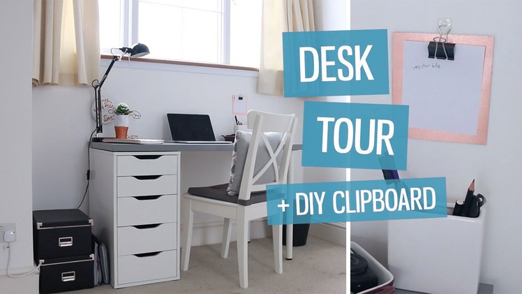 Desk tour! Design workspace + DIY clipboard | CharliMarieTV