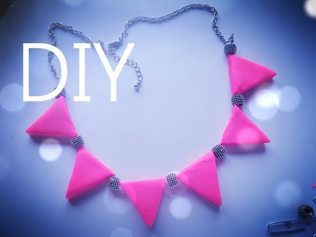 DIY ♡ Neon Triangle  Statement Necklace