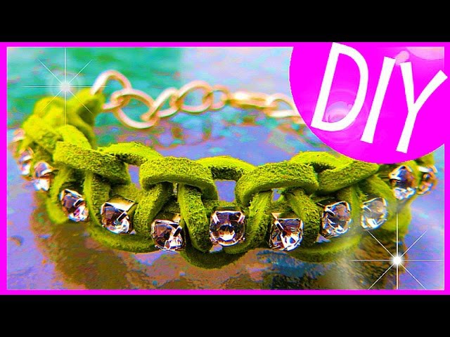DIY Suede Diamond Bracelet :: 2CupsofDelight
