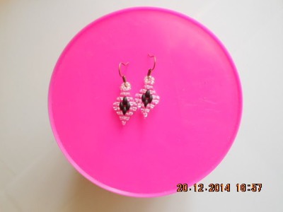DIY-tutorial- orecchini rombo con twinbeads in 2 colori, piccoli