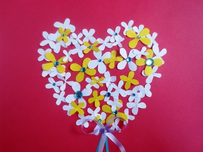 DIY Valentine's Day Card | wall decor - Flower Heart - Valentine Week