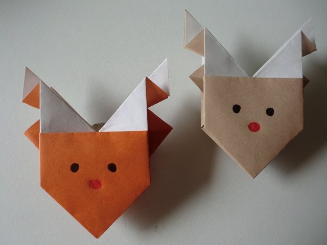 【X'mas ver.】折り紙 トナカイの折り方 How to Origami "Reindeer"