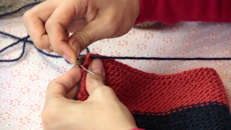 How to Do a Woven Flat Stitch & Back Stitch on a Knitted Garment : Knitting & Stitch Techniques