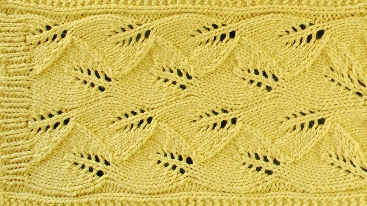 LACE LEAF SCARF -  Lace Knitting Repeat Explained Stitch by Stitch. Part 1