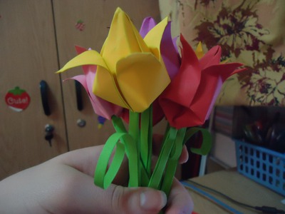 Lalea (tulip) origami tutorial