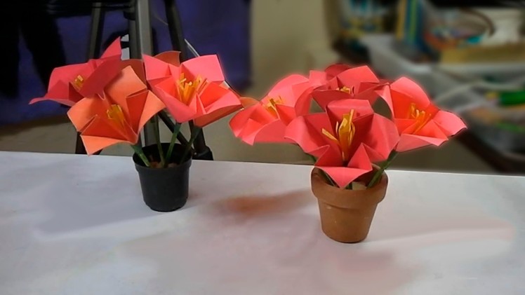 Natal: Flores de origami - Thanksgiving: Origami Flowers - Navidad: flores de Origami