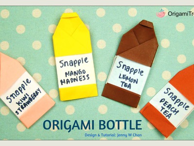 Origami Bottle | Snapple Inspired | Easy Paper Crafts for Kids | Summer Crafts