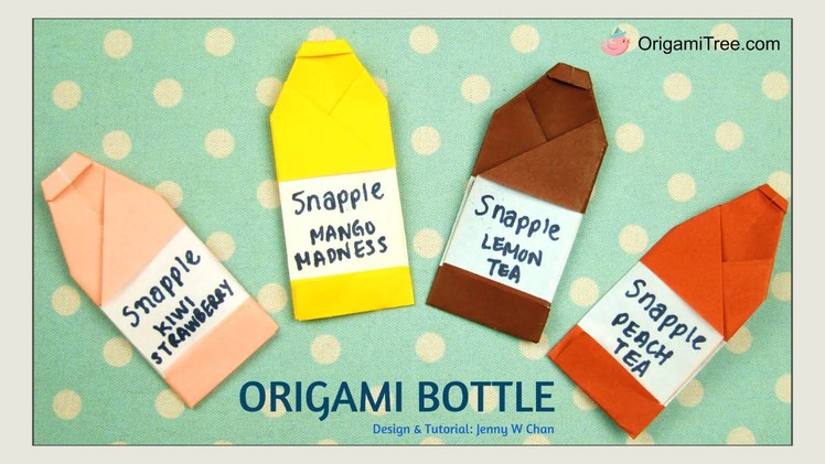 Origami Bottle | Snapple Inspired | Easy Paper Crafts for Kids | Summer Crafts