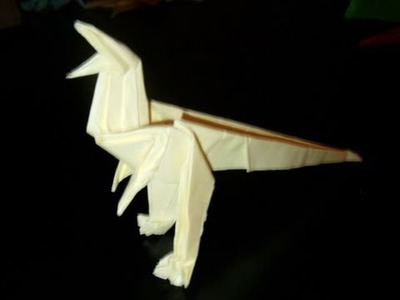 Origami dinosaur raptor