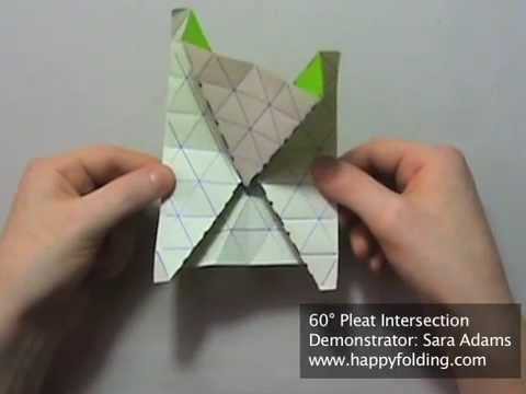 Origami Tessellation Basics: 60 Degree Pleat Intersection