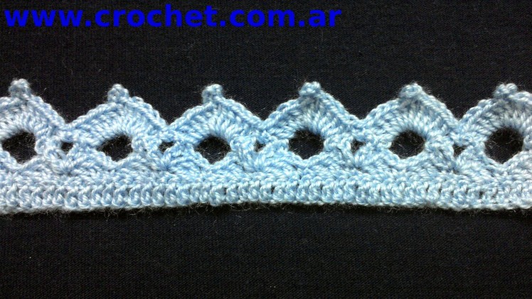 Puntilla N° 38 en tejido crochet tutorial paso a paso.