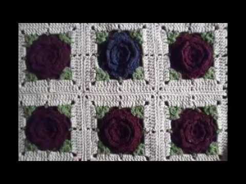 T&P - Burberry Flowers - Crochet. Ganchillo - Manta. Afghans
