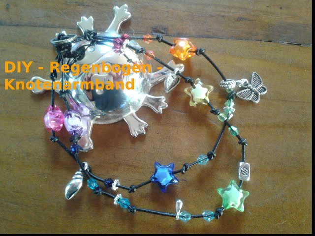 Tutorial: Knotenarmband und GiveAway. DIY. Geschenk. Rainbowclour Knot-Bracelet