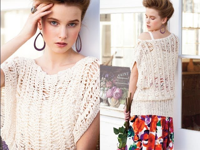 #26 Open Stitch Dolman Top, Vogue Knitting Spring.Summer 2013
