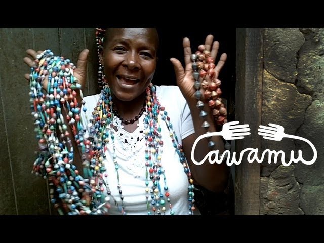 Awamu video - Sarah shows you how she make recycled paper beads