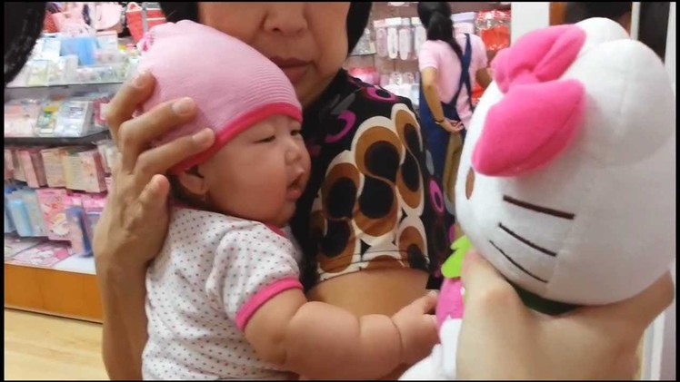Baby Faith meets Hello Kitty Funny!