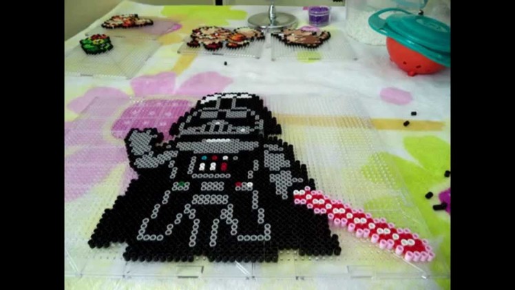 Black and Gray. . How to Make Darth Vader out of Perler Beads