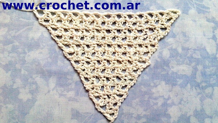 Chal triangular en tejido crochet tutorial paso a paso.