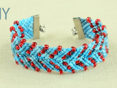 Chevron Design Bracelet with Beads - Tutorial