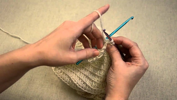 Closing up a crocheted hat