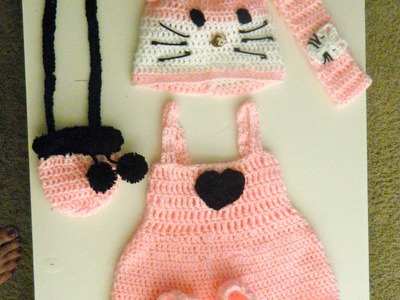 Crochet baby Hello Kitty dress set