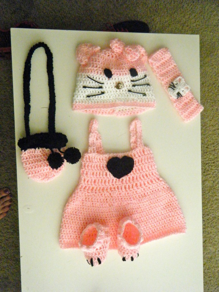 Crochet baby Hello Kitty dress set