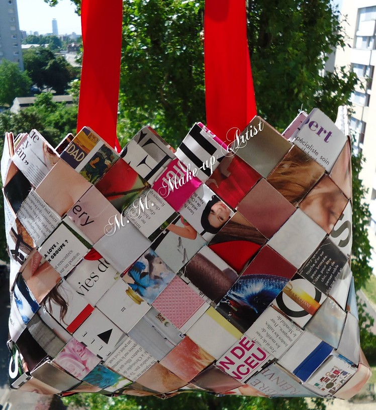 DIY Woven Paper Bag   Sac en Magazine