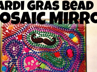 Dollar Store Crafts: Mardi Gras Bead Mosaic Mirror