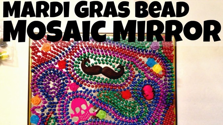 Dollar Store Crafts: Mardi Gras Bead Mosaic Mirror