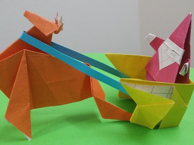 Hướng dẫn cách gấp Con Tuần Lộc kéo xe - Trang trí Tết, Noel - Xếp giấy Origami