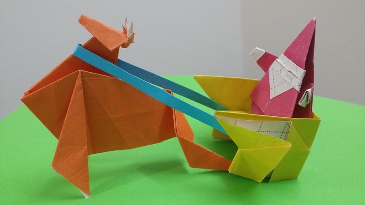 Hướng dẫn cách gấp Con Tuần Lộc kéo xe - Trang trí Tết, Noel - Xếp giấy Origami