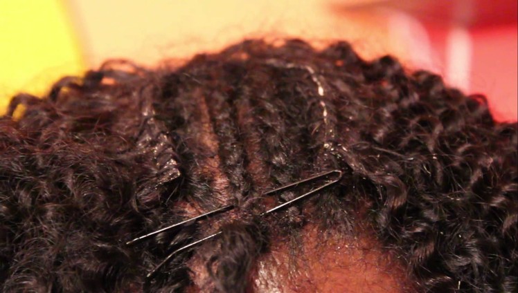 How to do a Crochet.Sew-in using a bobby pin
