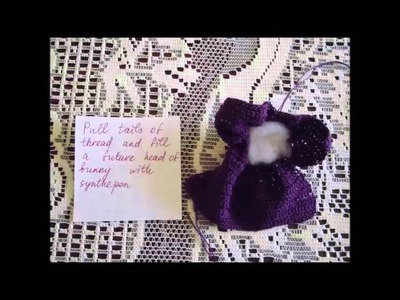 How to make a bunny from a knitted or crocheted square