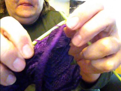 Knitting Tutorial-Lobster Tail Scarf pattern #1 with yarn called "Ice Yarns" Frill www.iceyarns.com