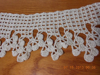 Orilla de tres medias flores Crochet