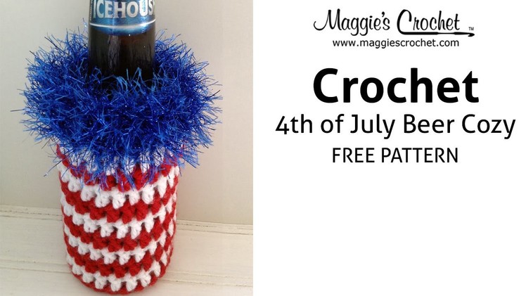 Patriotic Beer Cozy Free Crochet Pattern - Right Handed