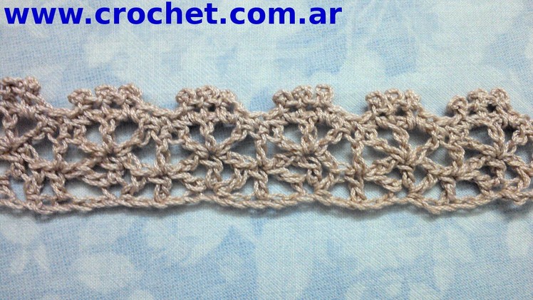 Puntilla N° 34 en tejido crochet tutorial paso a paso.