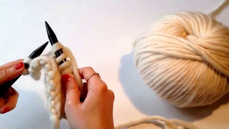 Punto de jersey. Como tejer punto de jersey con dos agujas. Knit and purl stitch. How to knit.