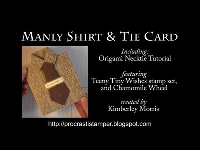 Shirt Card with Origami Necktie featuring Stampin' Up! Chamomile Wheel