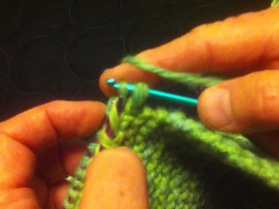 3 needle bind off using 2 needles and 1 croche hook Diagonal Garter St Steering wheel cover
