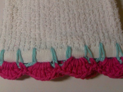 Crochet kitchen towel edging
