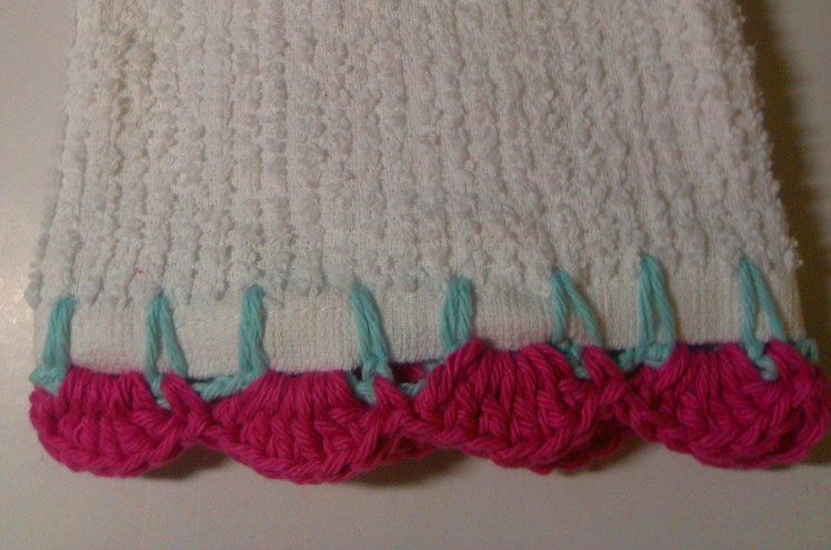 Crochet kitchen towel edging