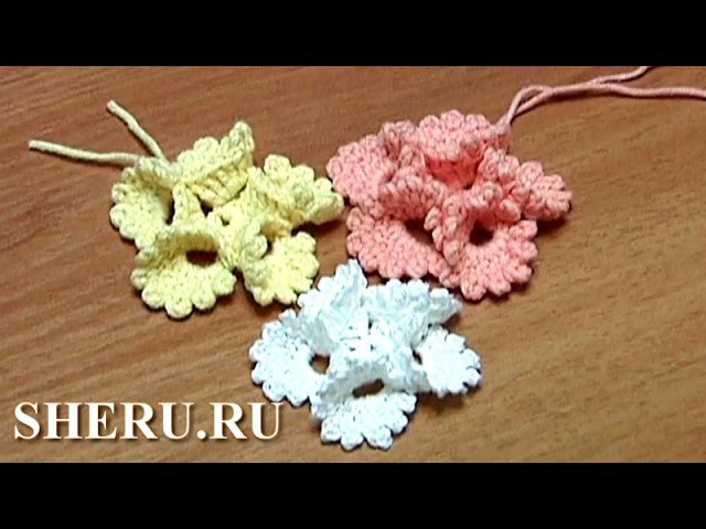 Crochet Round Petals Flower Tutorial 13 Вязание Цветов