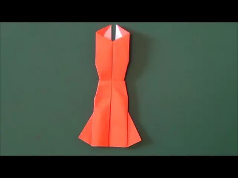 すてきな「パーティードレス」折り紙　Great "party dress" origami