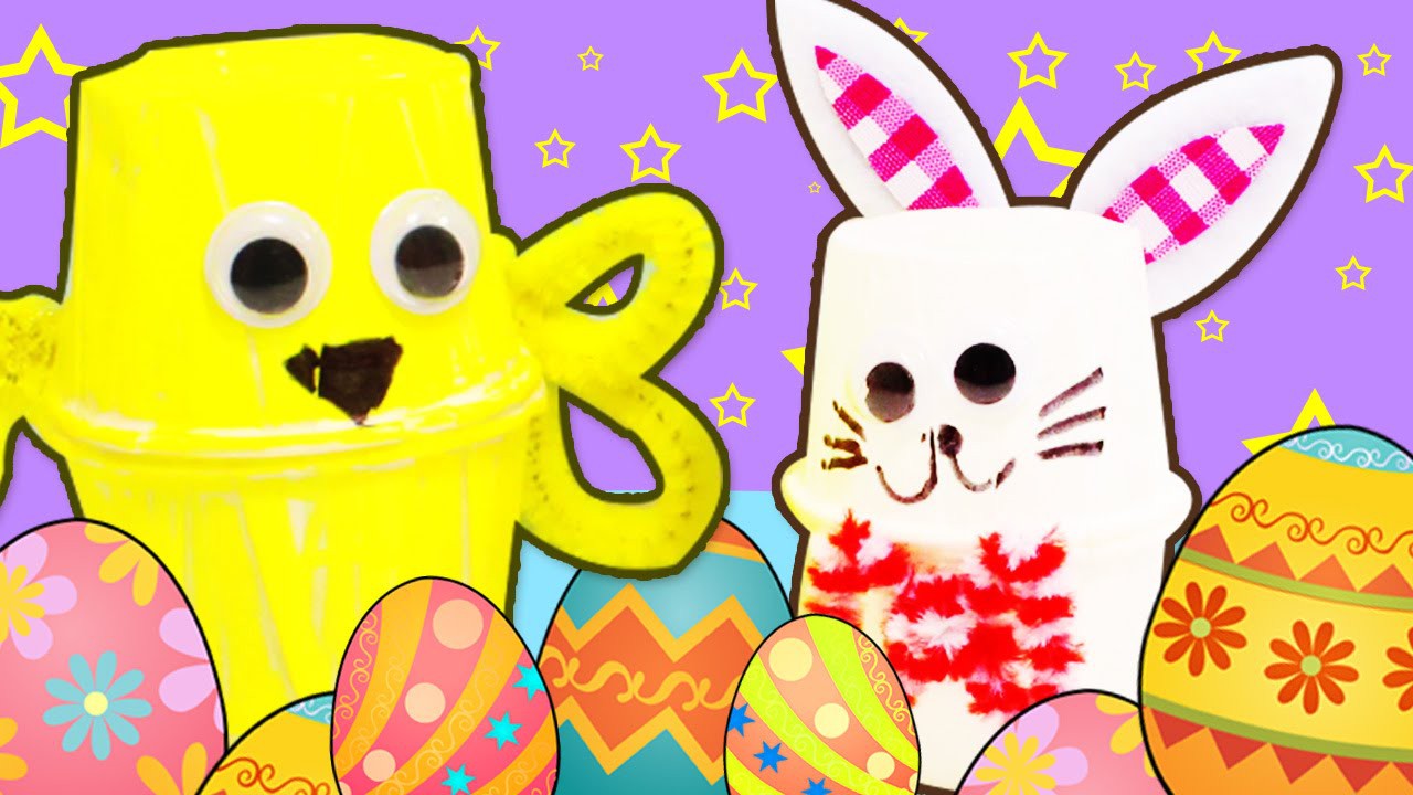 Easy Easter Crafts: Cute Easter Party Cup Animals for Kids, Craft Ideas